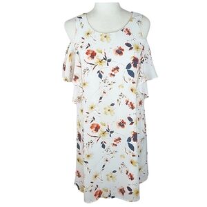 Lily Star Cream Off the Shoulder‎ Floral Dress